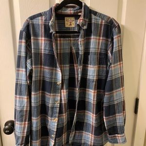 Mens Blue Flannel button down shirt